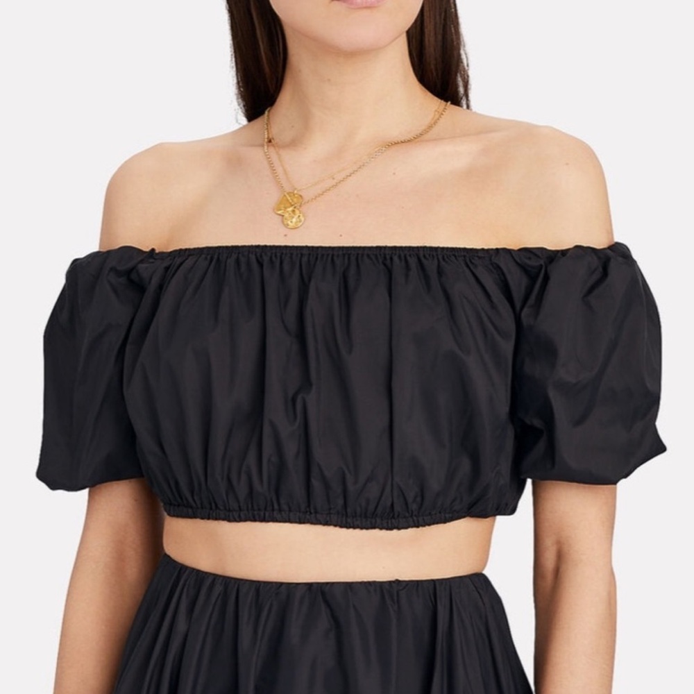 Staud Puff Sleeve Crop Top